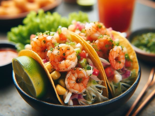 Fish or Shrimp Tacos.