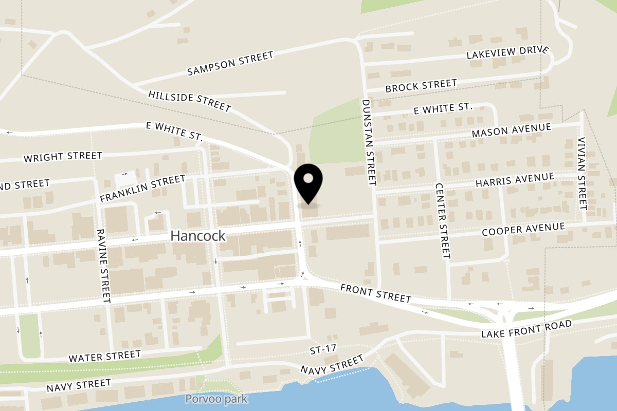 Map showing the location of La Cantina Mexican Restaurant Hancock on 101 E Quincy St in Hancock
